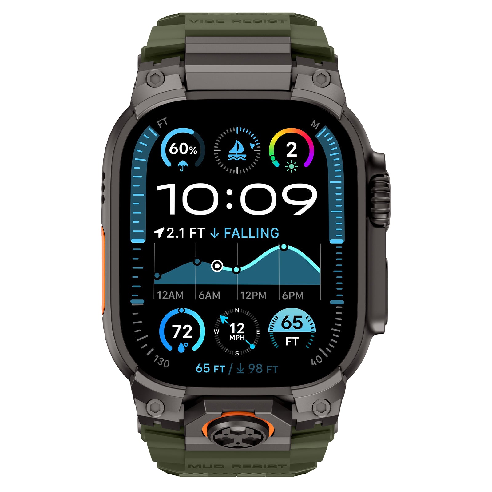 Apple Watch 'Four Claw' siliconen band (groen)