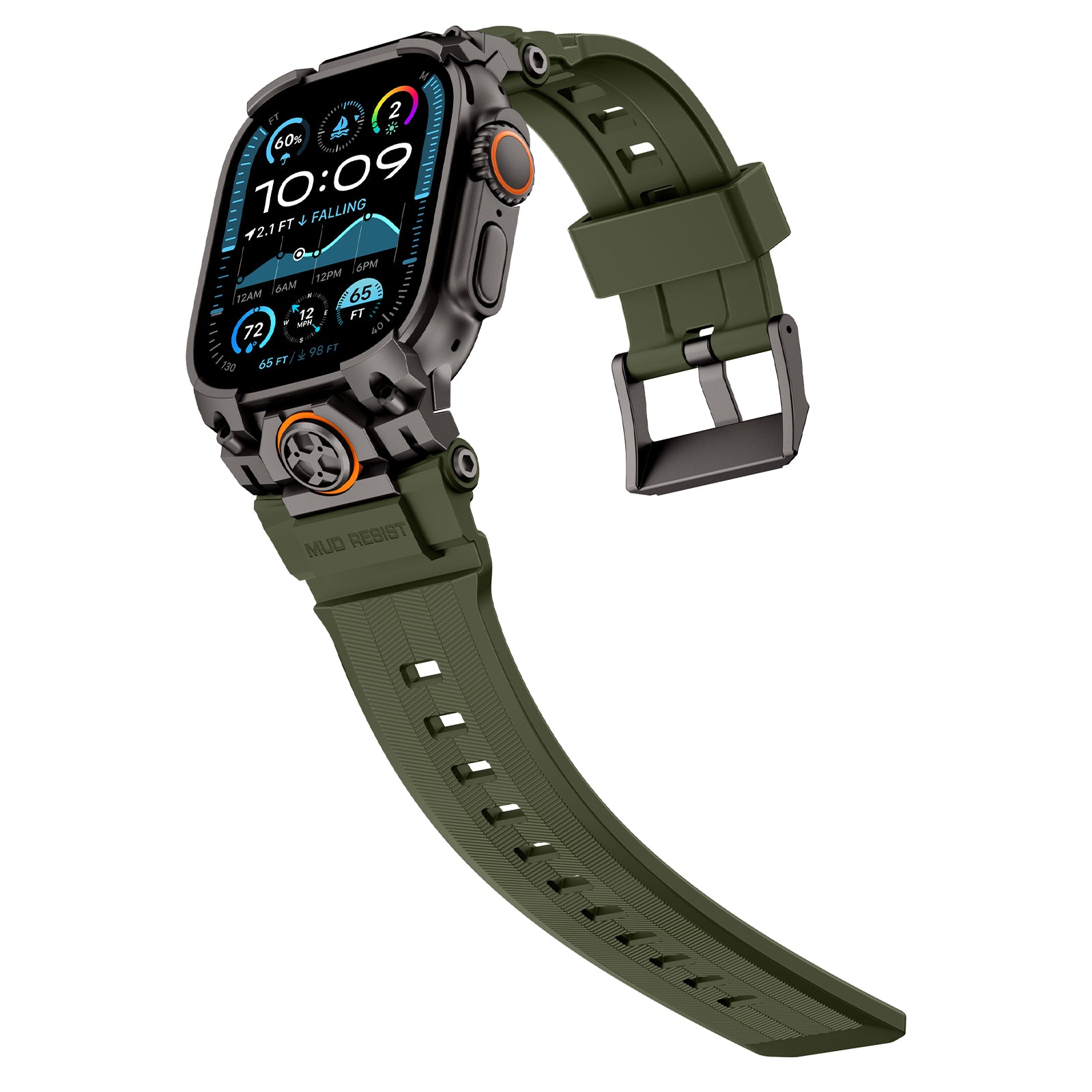 Apple Watch 'Four Claw' siliconen band (groen)