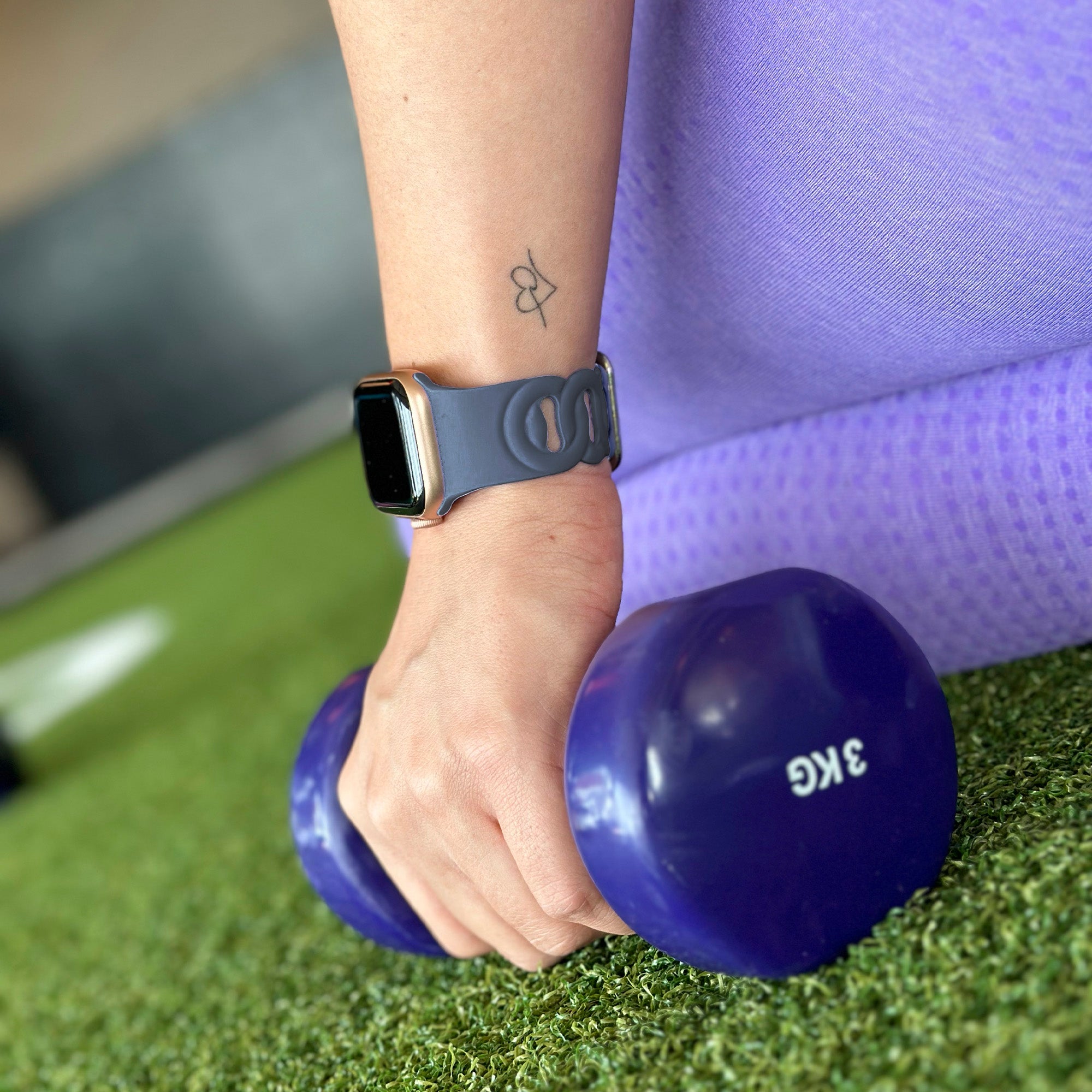 Apple Watch Silicone Chain Strap (Grey-Blue)