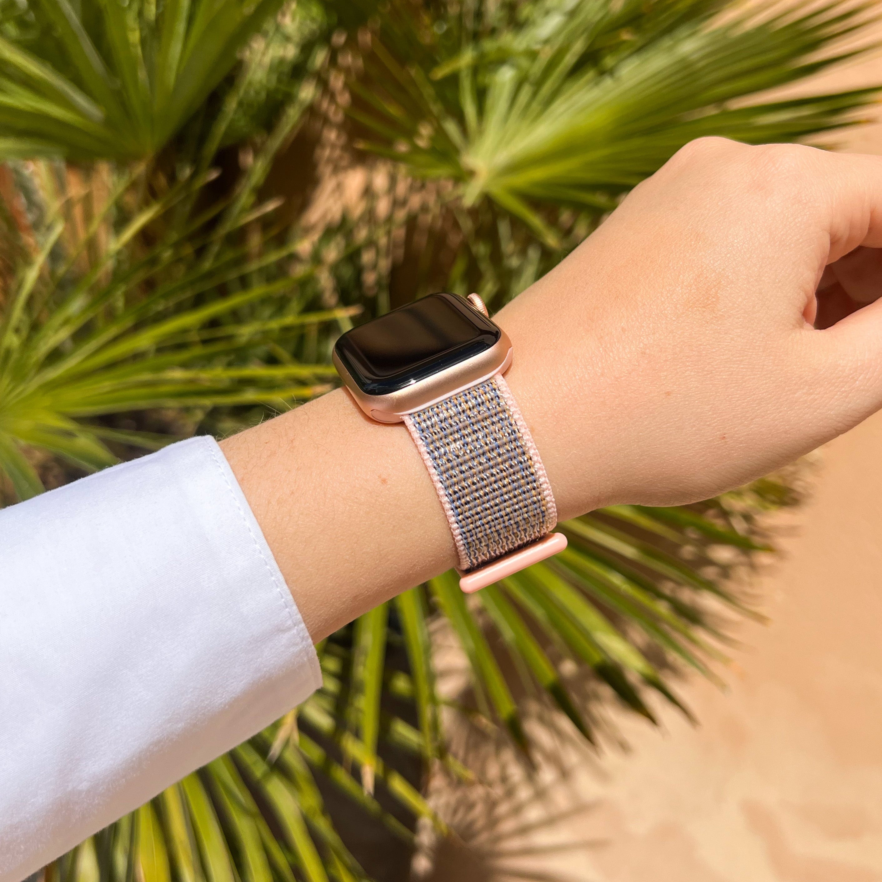 Apple Watch nylon bandje (pink sand)  