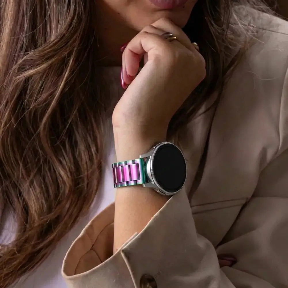 Samsung Galaxy Watch 46mm stalen band (regenboog)