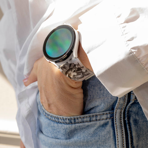 Transparent Flower Samsung Galaxy Watch 6 44mm magnetisch bandje