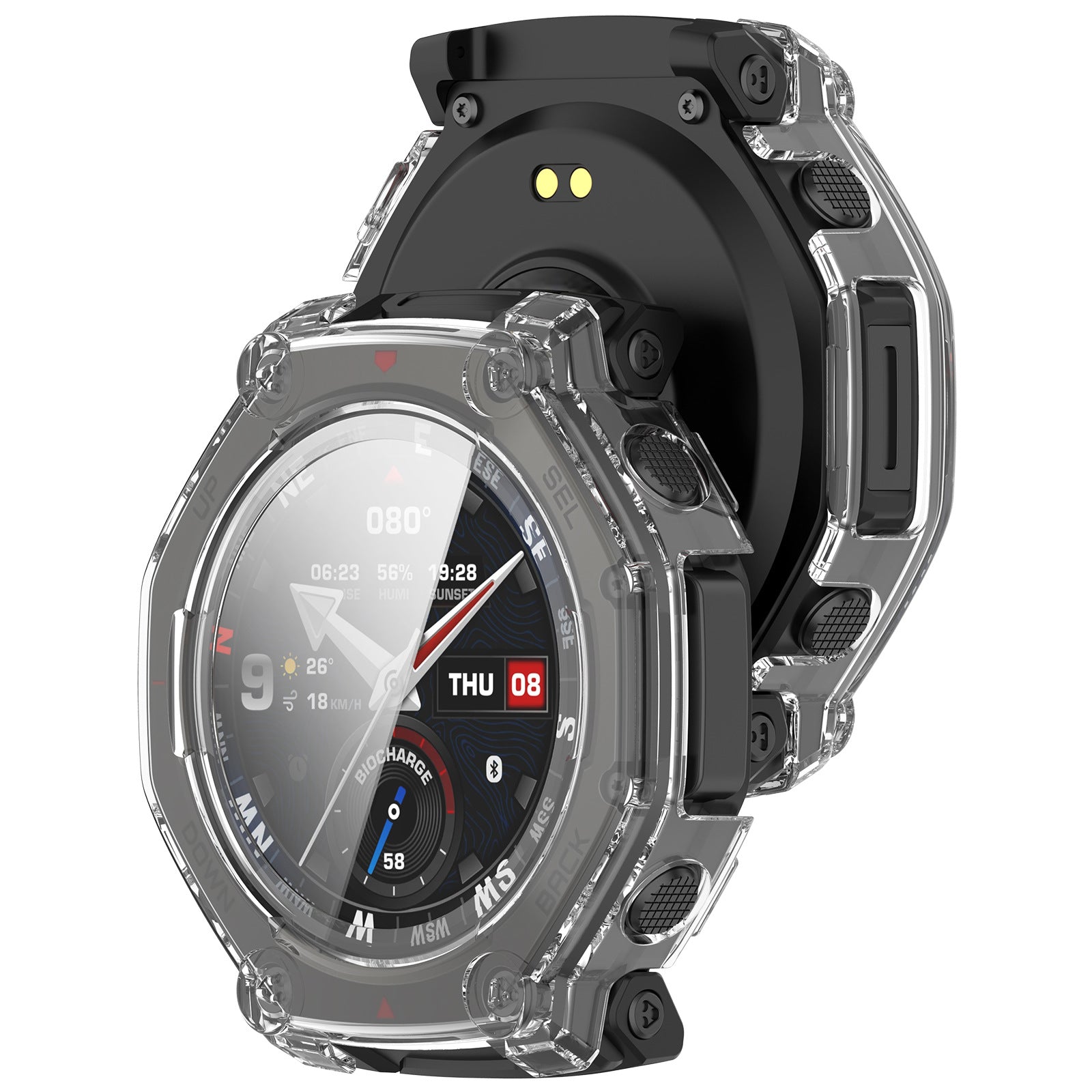 Amazfit T-Rex 3 Pro - 48mm hard case met glas (transparant)