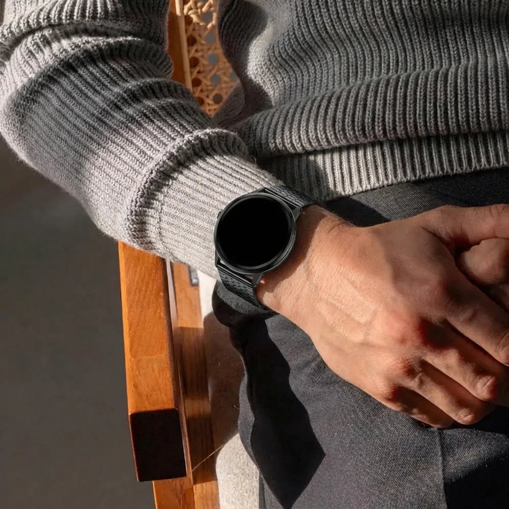 Samsung Galaxy Watch 46mm roestvrij stalen band (zwart)