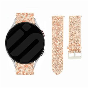 Amazfit Bip U (Pro) leren glitter bandje (roségoud)