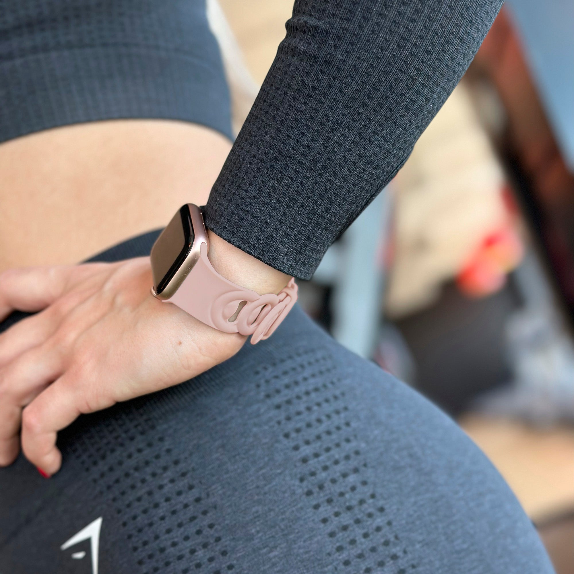 Apple Watch silicone chain band (roze)