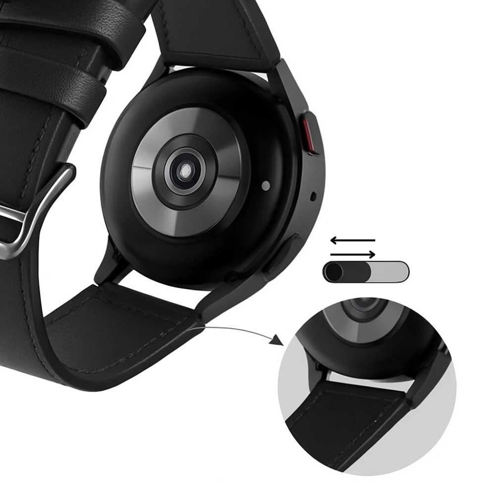 Samsung Galaxy Watch 4 Classic 46mm leren bandje (strak-zwart)