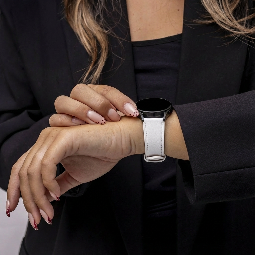 Samsung Gear Sport bandje leer (wit)