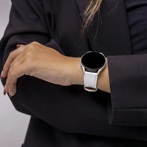 Amazfit Active 2 modern leren band (wit)