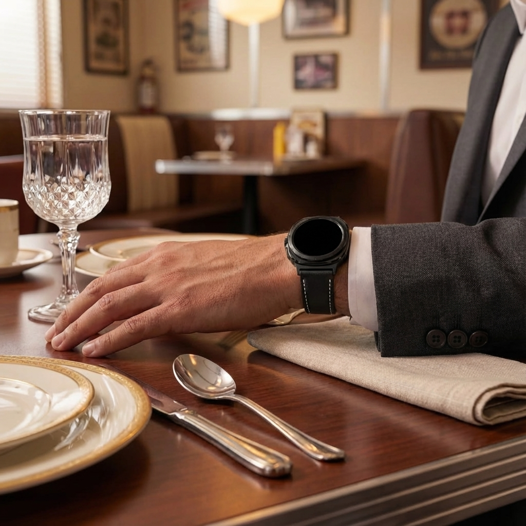 Samsung Galaxy Watch Ultra leren gesp band (zwart)