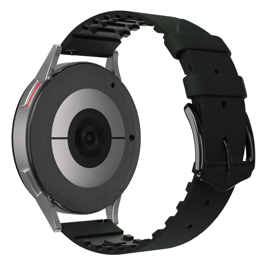 Amazfit GTS 4 siliconen/leren bandje (groen)