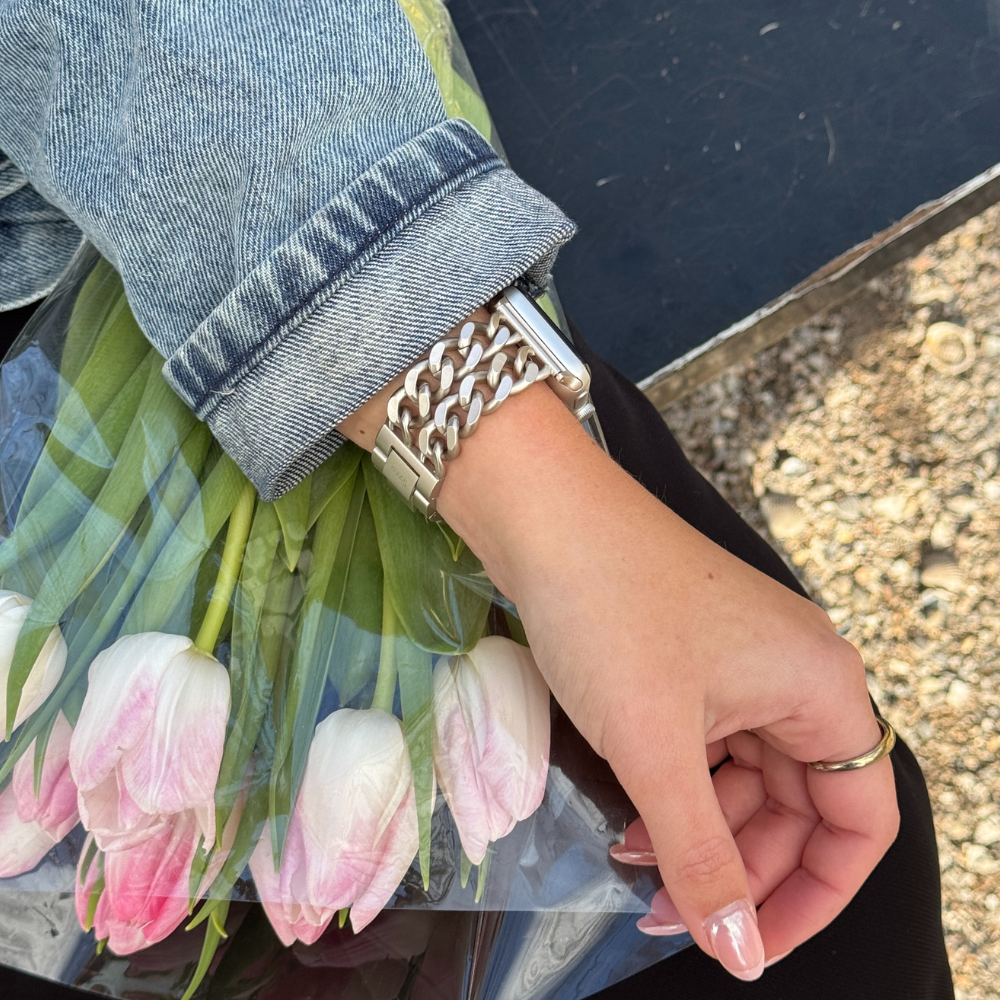 xoxo Wildhearts Apple Watch stalen bandje - Chain strap (silver) - 38/40/41/42mm 