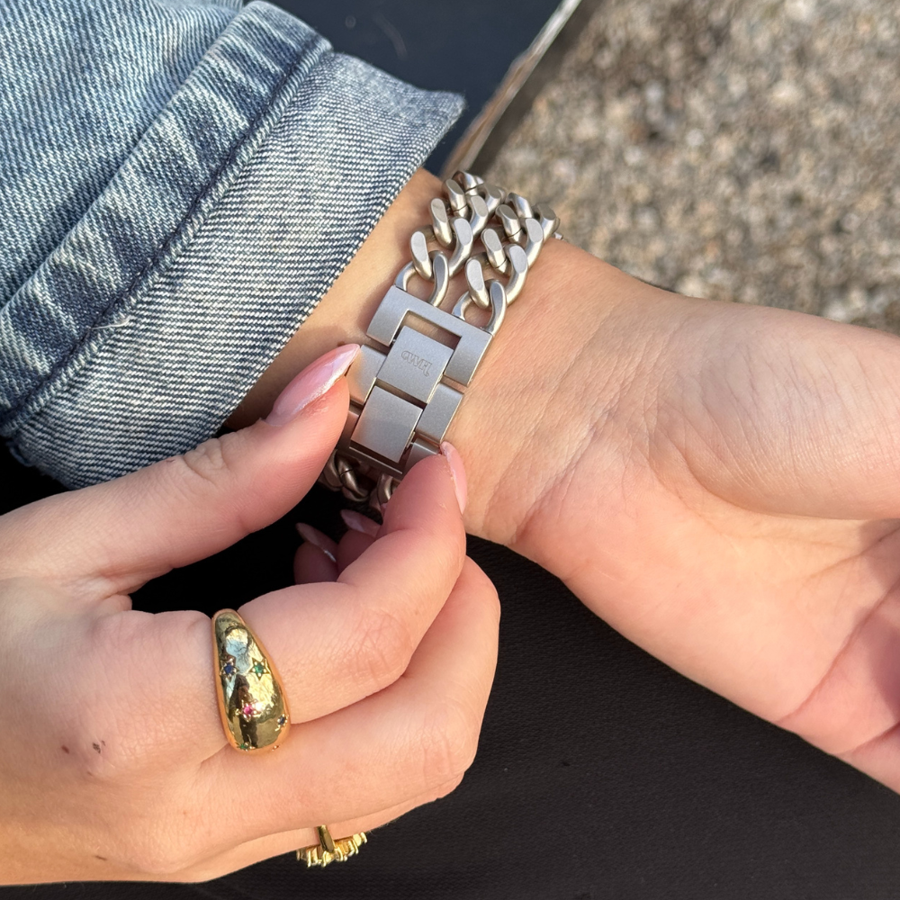 xoxo Wildhearts Apple Watch stalen bandje - Chain strap (silver) - 38/40/41/42mm 