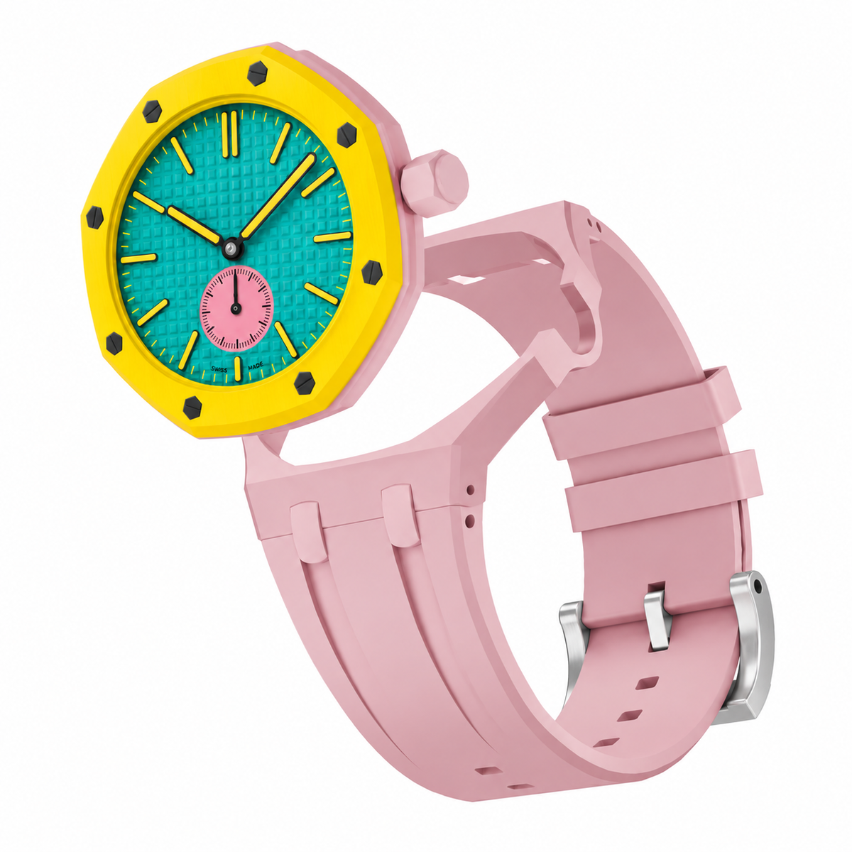 Swatch Royal Pop Siliconen band - 3 uur (roze)