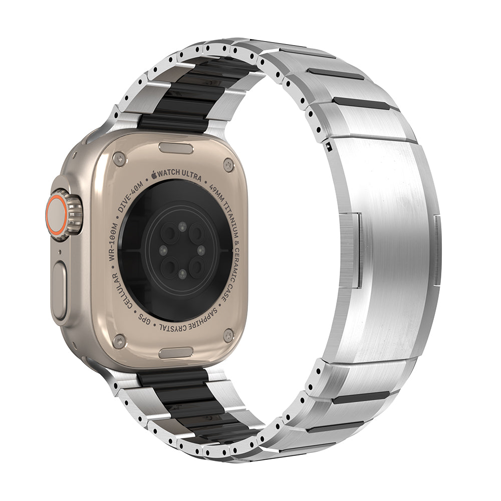 Apple Watch Ultra stalen hybrid band (titanium/zwart)