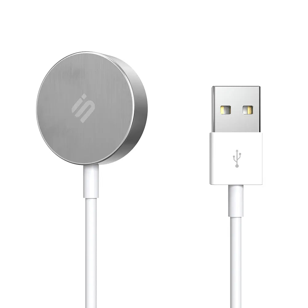 USB-A metalen Apple Watch oplader (wit)
