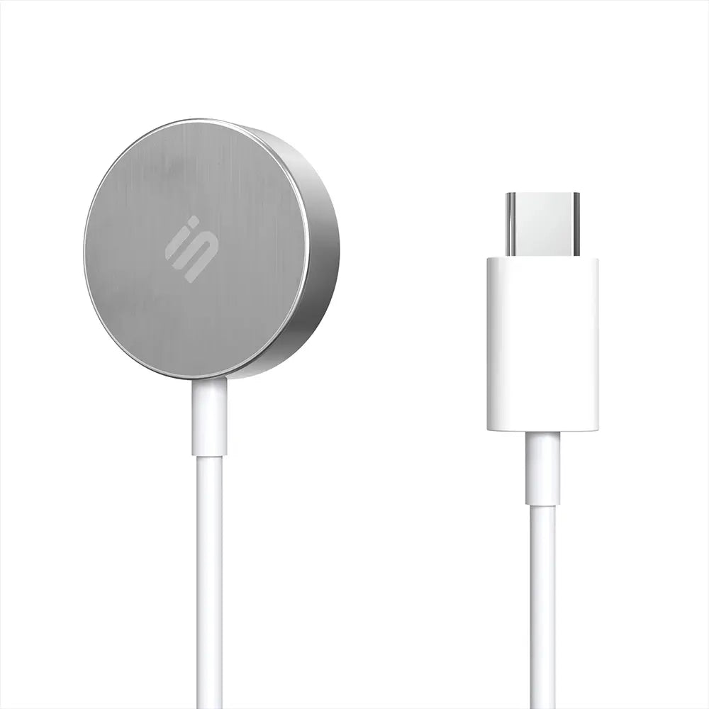 Strap-it USB-C Metal Apple Watch Charger (White)