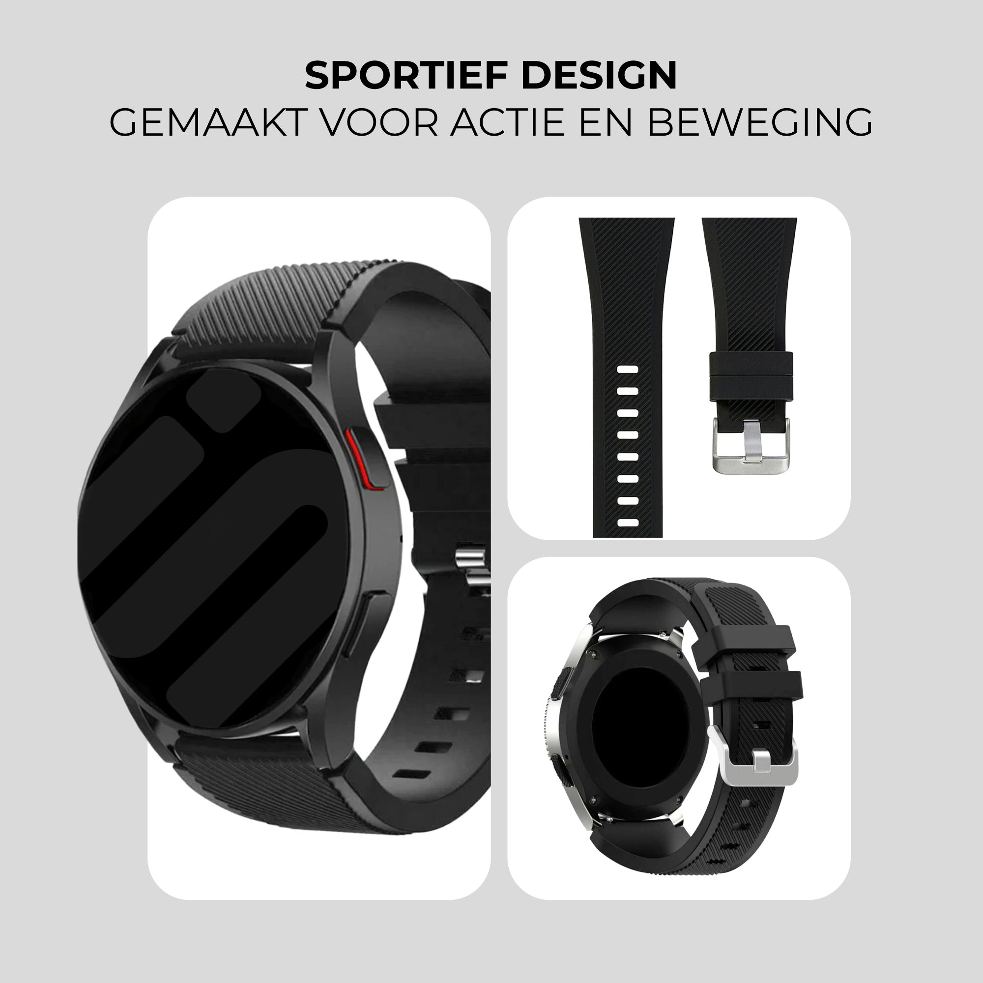 Samsung Galaxy Watch 3 45mm siliconen bandje (zwart)