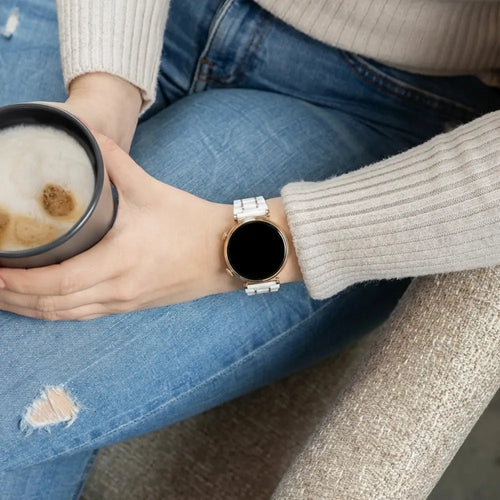 Huawei Watch GT 5 - 41mm keramiek bandje (wit/goud)