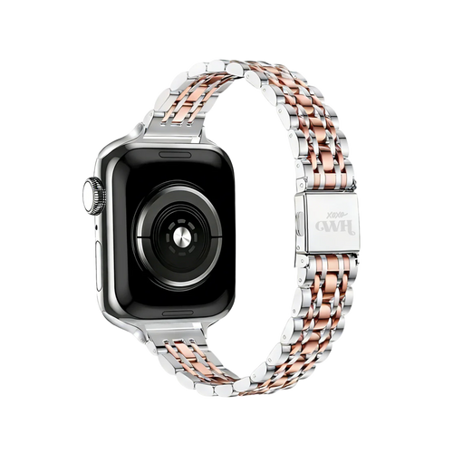 xoxo Wildhearts Apple Watch Steel Strap 'Slim' (Silver/Rose Gold)