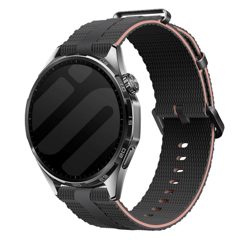 Huawei Watch GT 4 - 41mm siliconen active band (zwart/lichtroze)