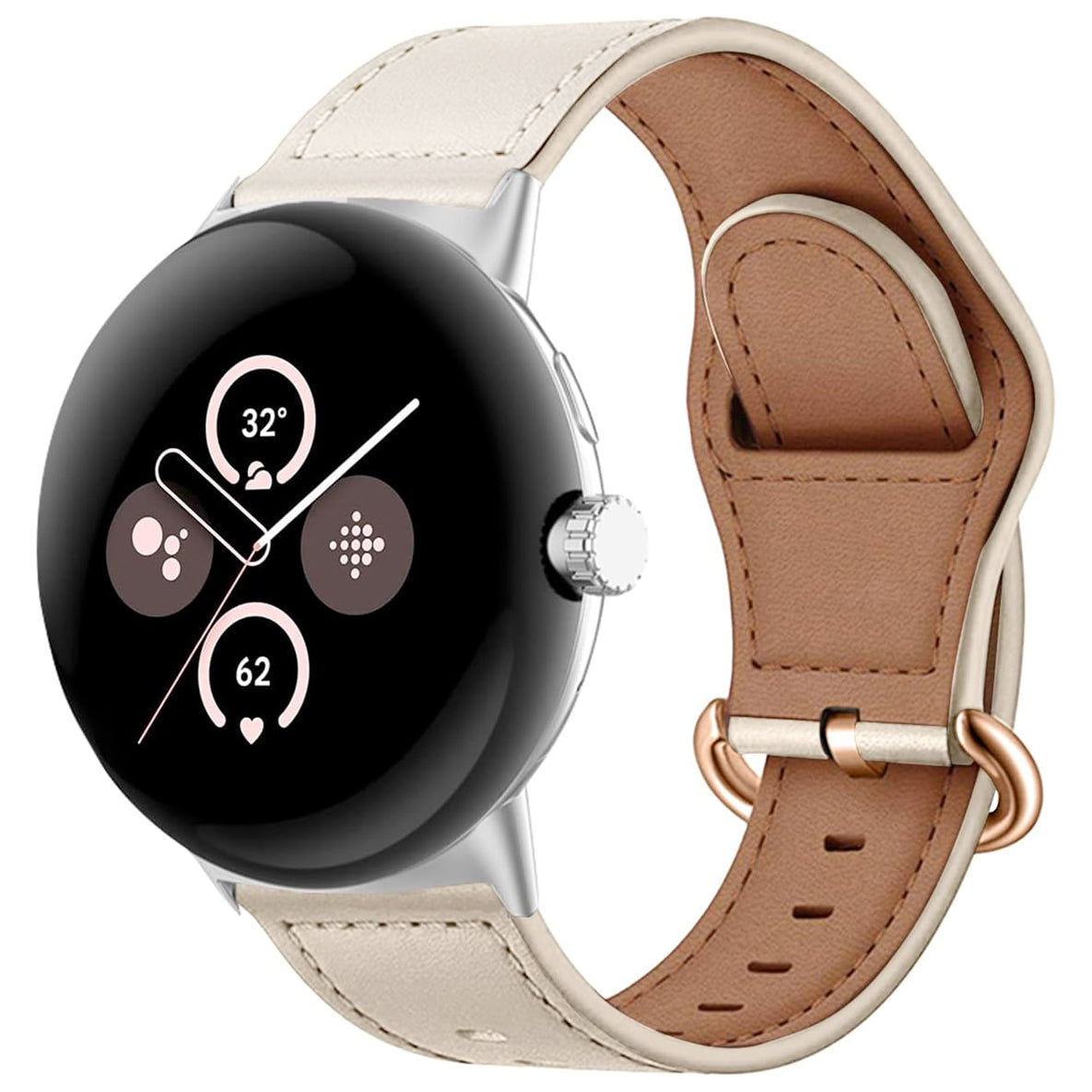 Google Pixel Watch 3 - 41mm Leather Buckle Strap (Beige)