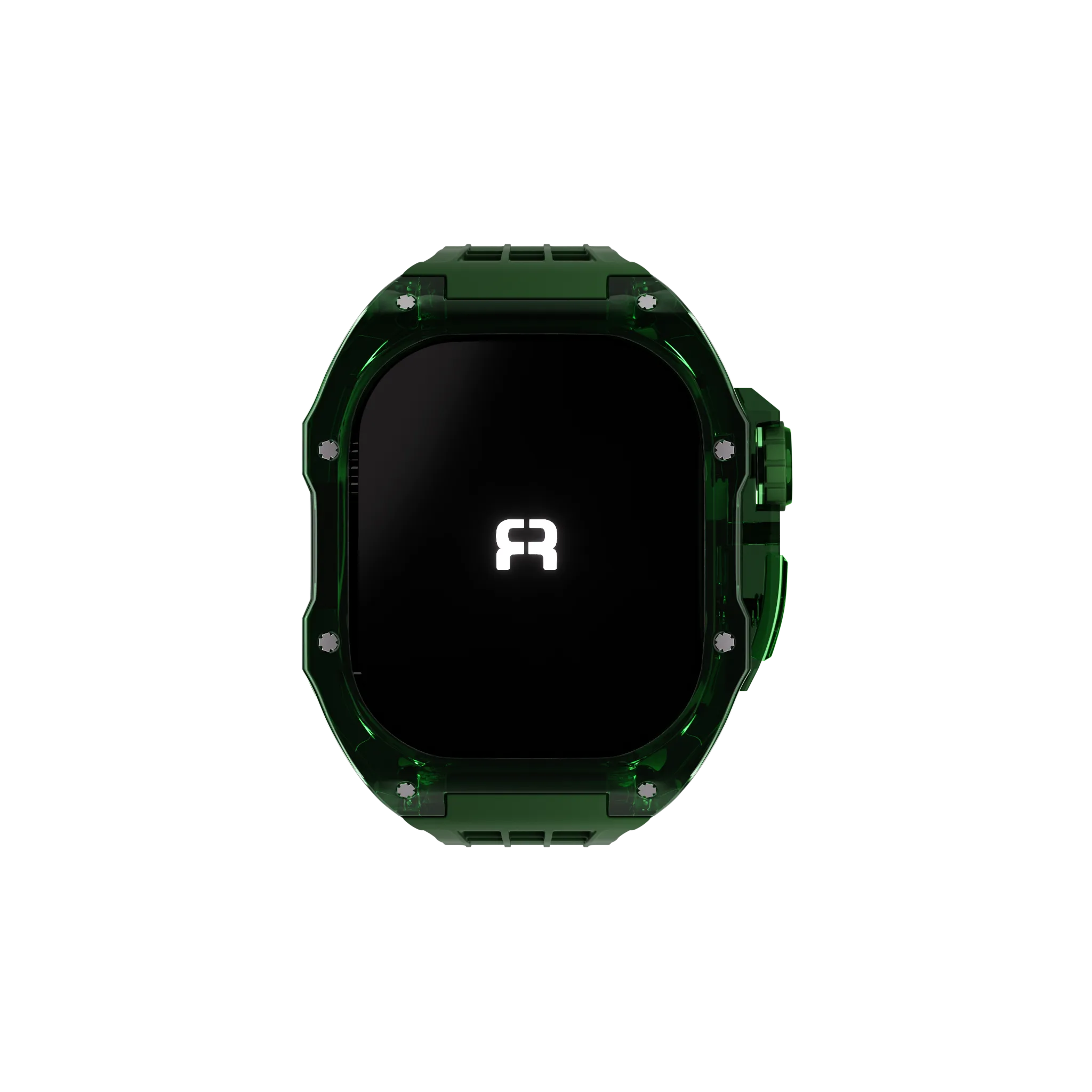 Reqior Apple Watch 45mm polymer case met rubberen band (groen)