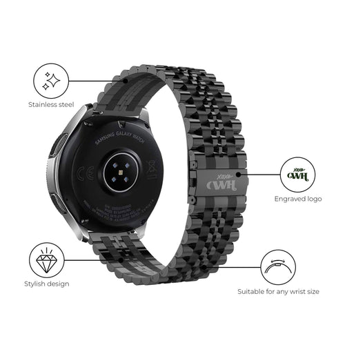 xoxo Wildhearts Samsung Galaxy Watch 42mm stalen band (zwart)