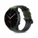 Amazfit GTR 2 siliconen / leren bandje (zwart/groen)