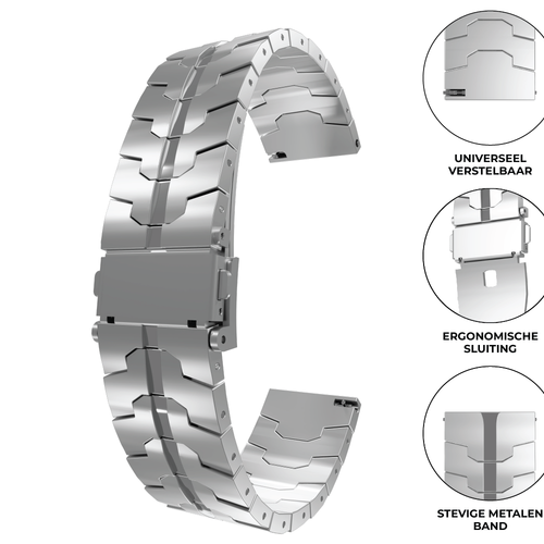 OnePlus Watch 3 steel iron band (zilver)
