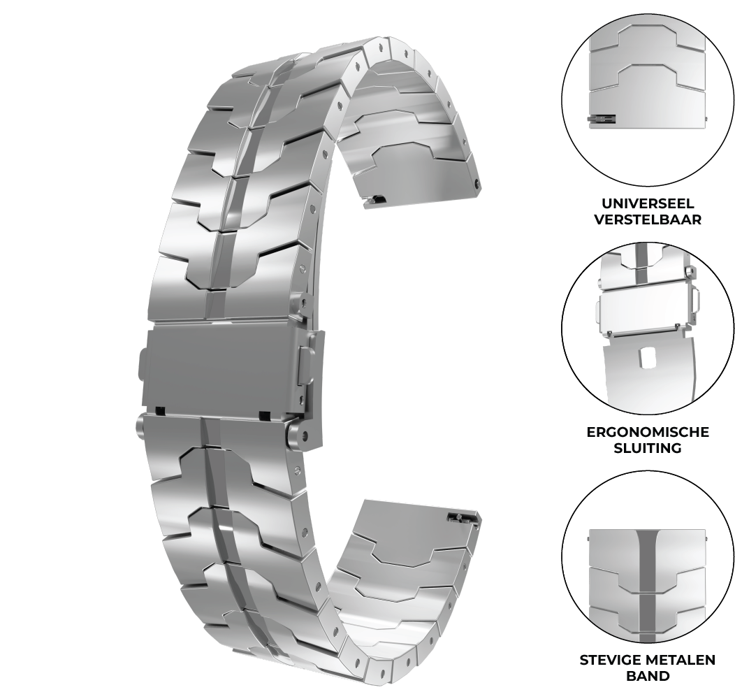 OnePlus Watch 3 steel iron band (zilver)