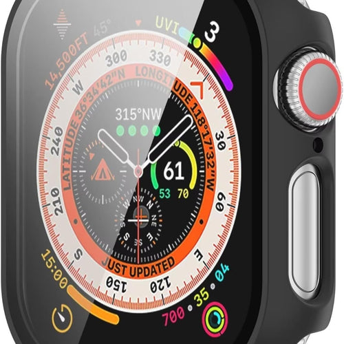 Apple Watch PC hard case met glas (zwart)