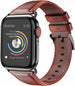 Apple Watch leren band (rood-bruin)