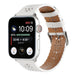 Apple Watch leren bandje patroon (wit)