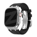 Bandz Apple Watch Silicone Strap 'Luxe Liquid' (Black With Silver)