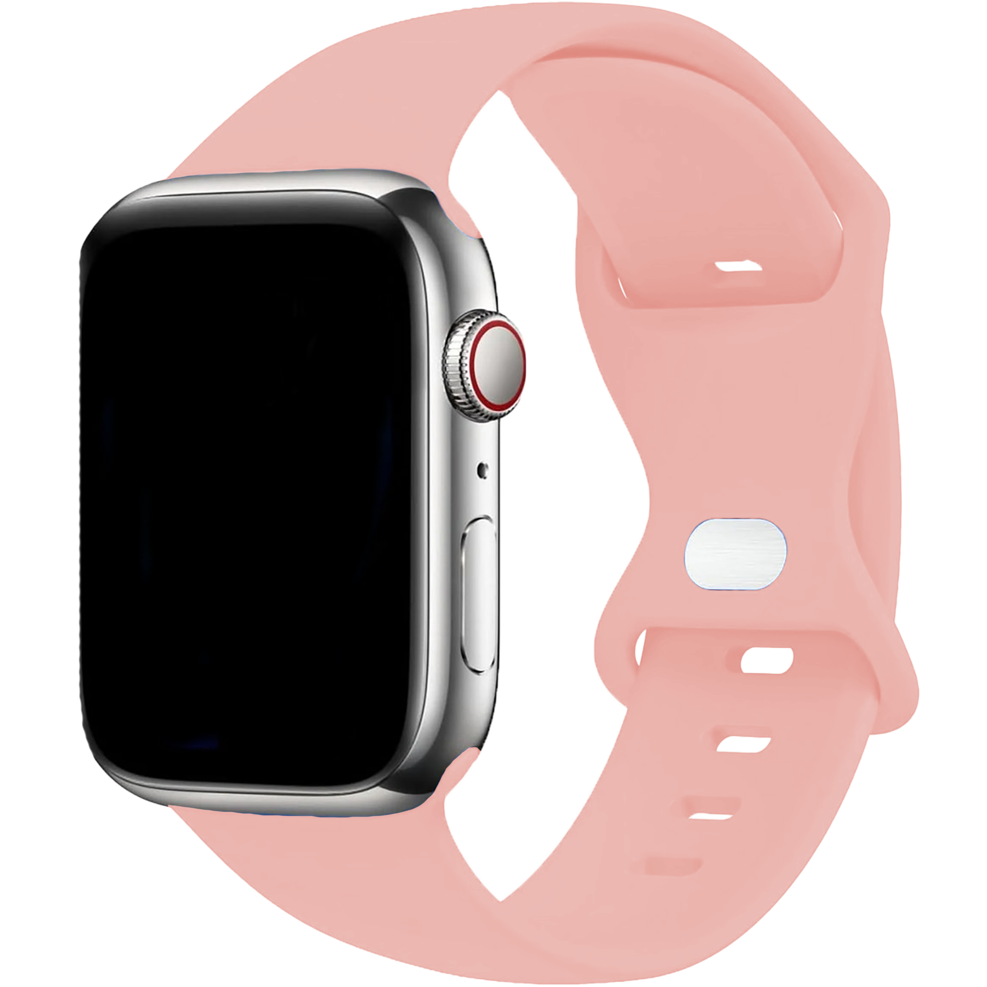 Apple Watch siliconen bandje (lichtroze)