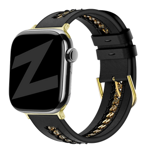 apple watch leather band chains black