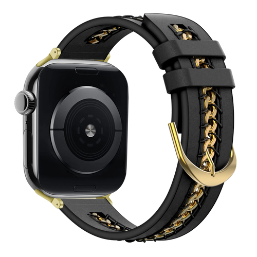 Bandz Apple Watch leren band 'Chains' (zwart)