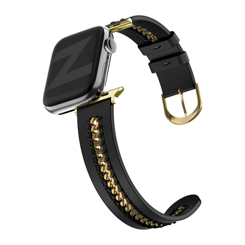 Bandz Apple Watch leren band 'Chains' (zwart)