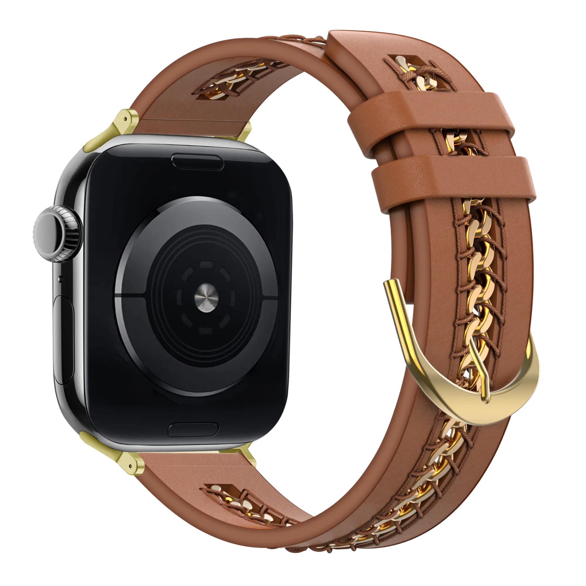Bandz Apple Watch leren band 'Chains' (bruin)