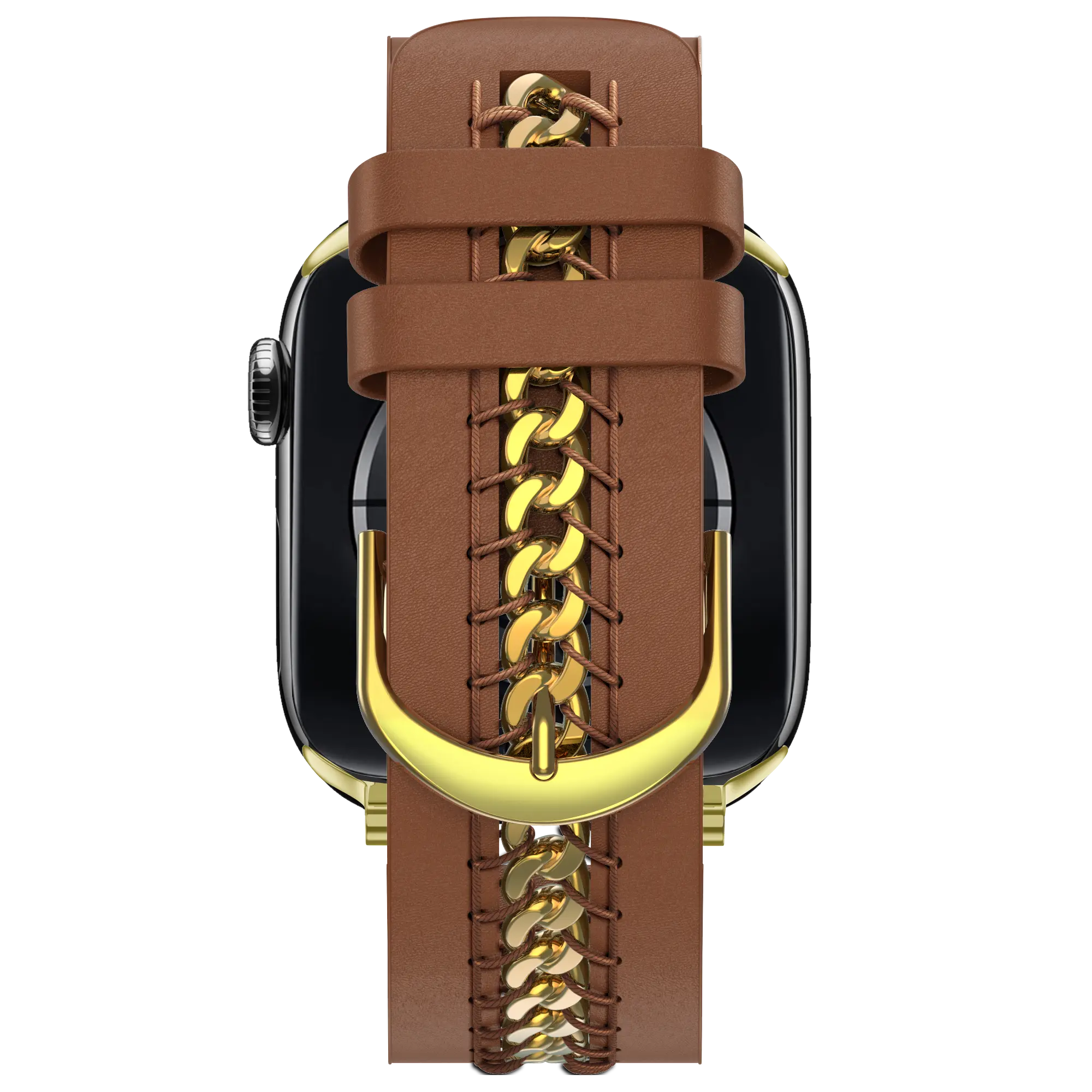Bandz Apple Watch leren band 'Chains' (bruin)