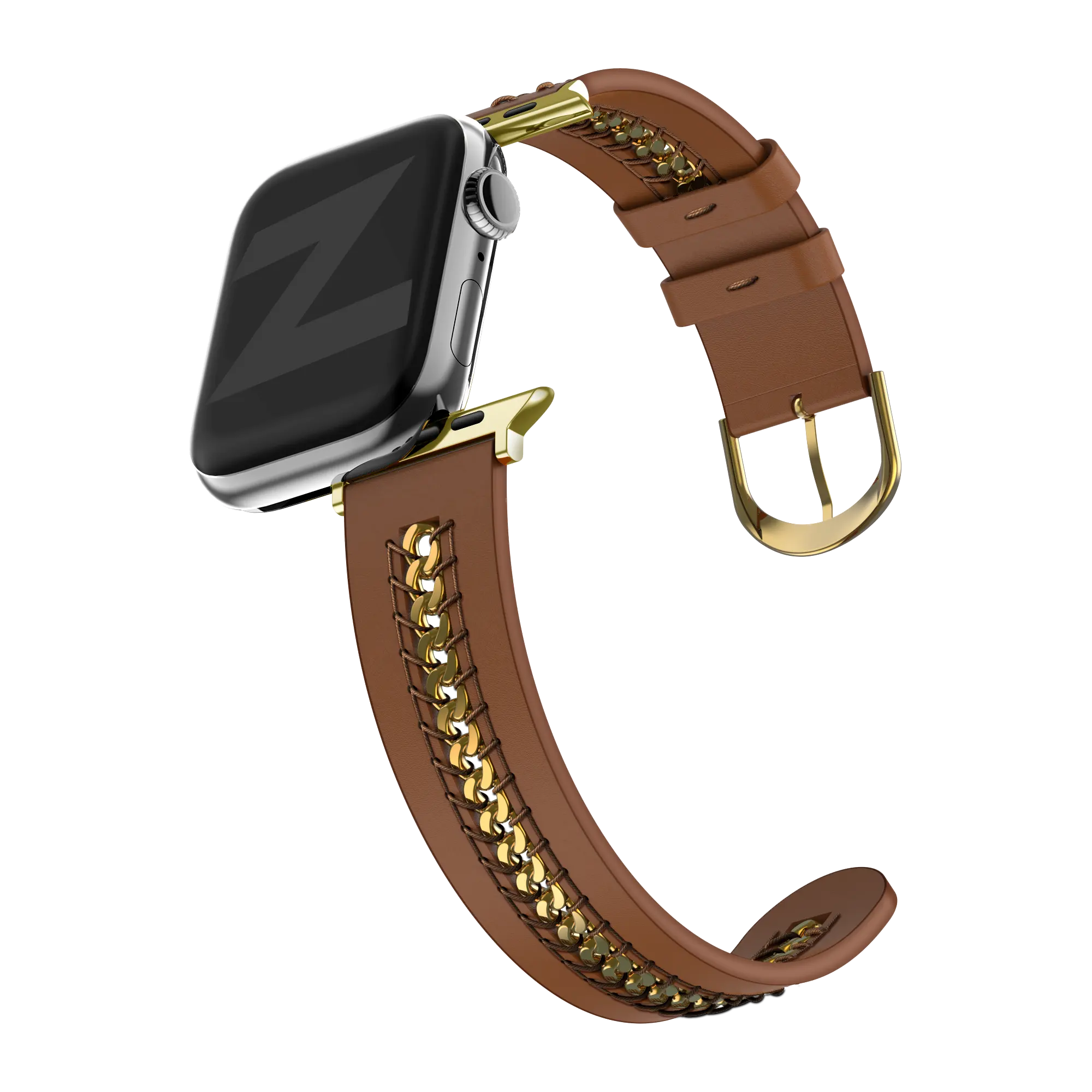 Bandz Apple Watch leren band 'Chains' (bruin)