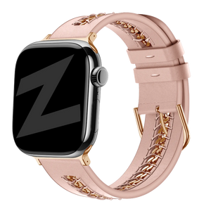 apple watch leather band chains pink