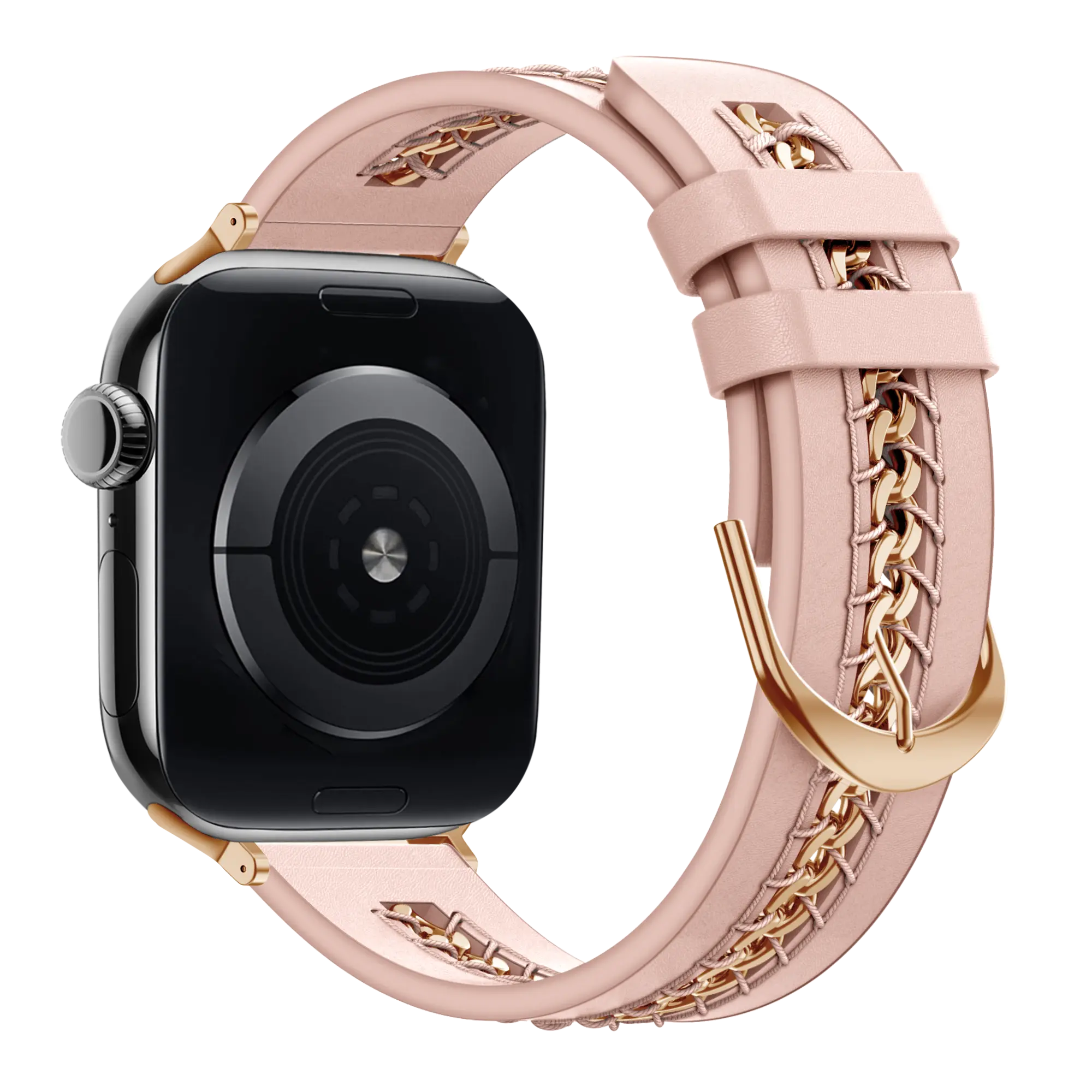 Bandz Apple Watch leren band 'Chains' (roze)
