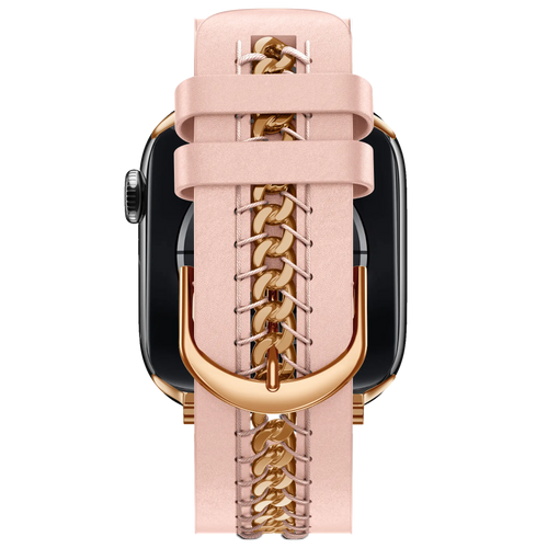 Bandz Apple Watch leren band 'Chains' (roze)