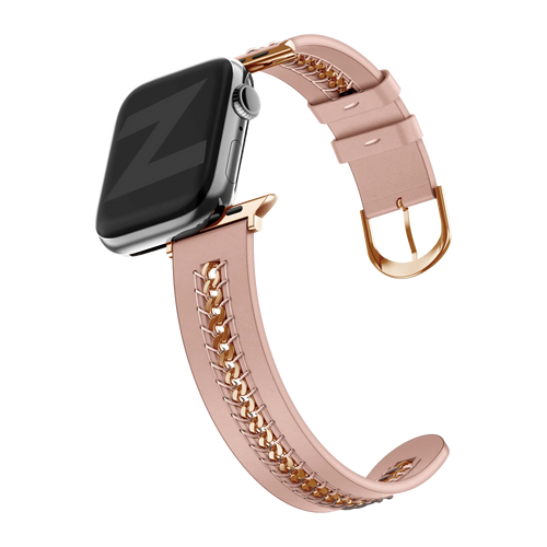 Bandz Apple Watch leren band 'Chains' (roze)
