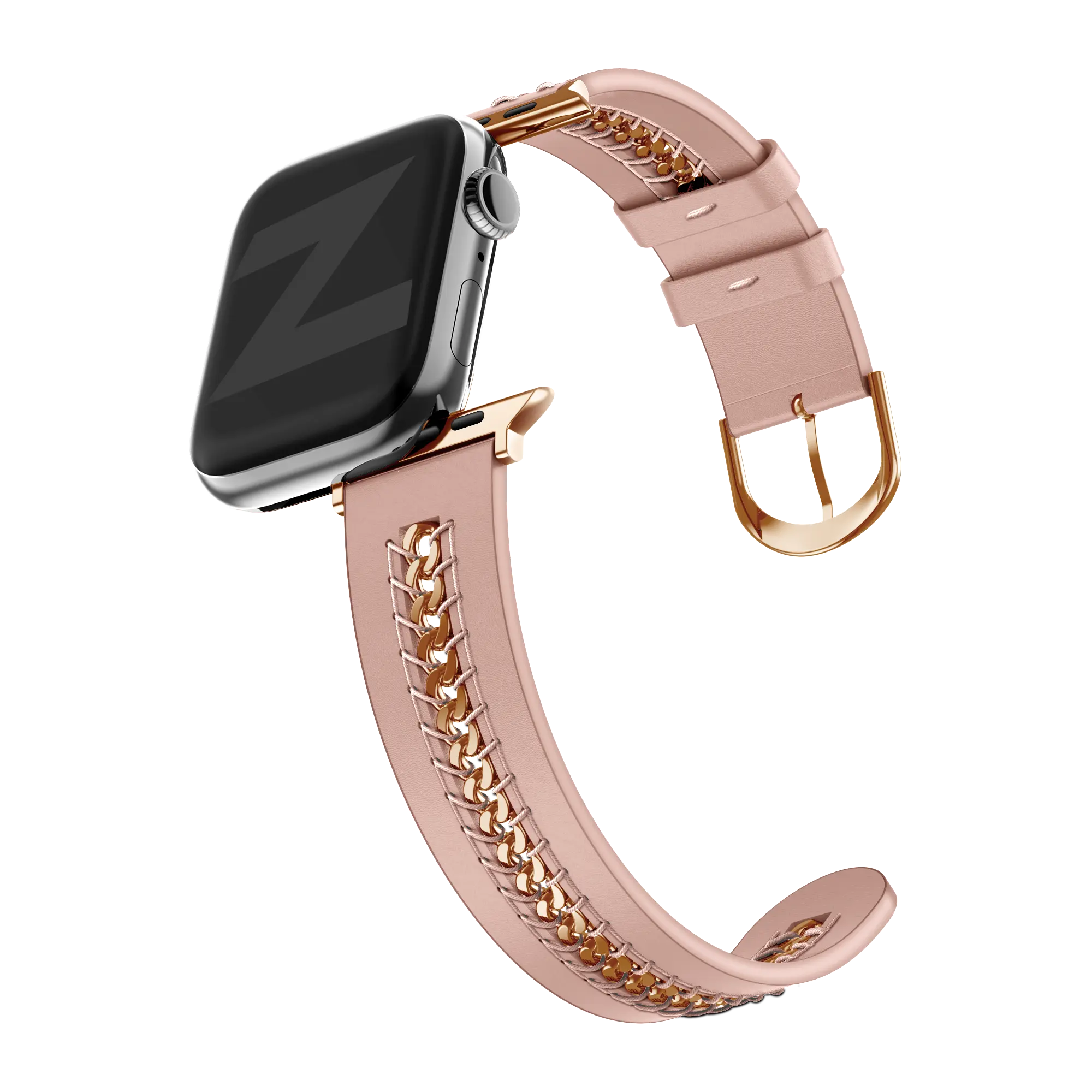 Bandz Apple Watch leren band 'Chains' (roze)