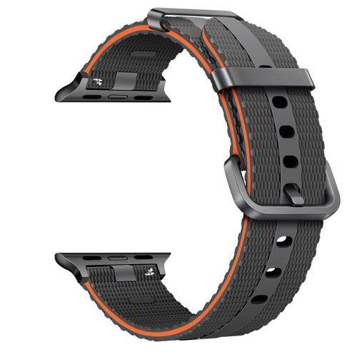 Apple Watch siliconen active band (donkergrijs/oranje)
