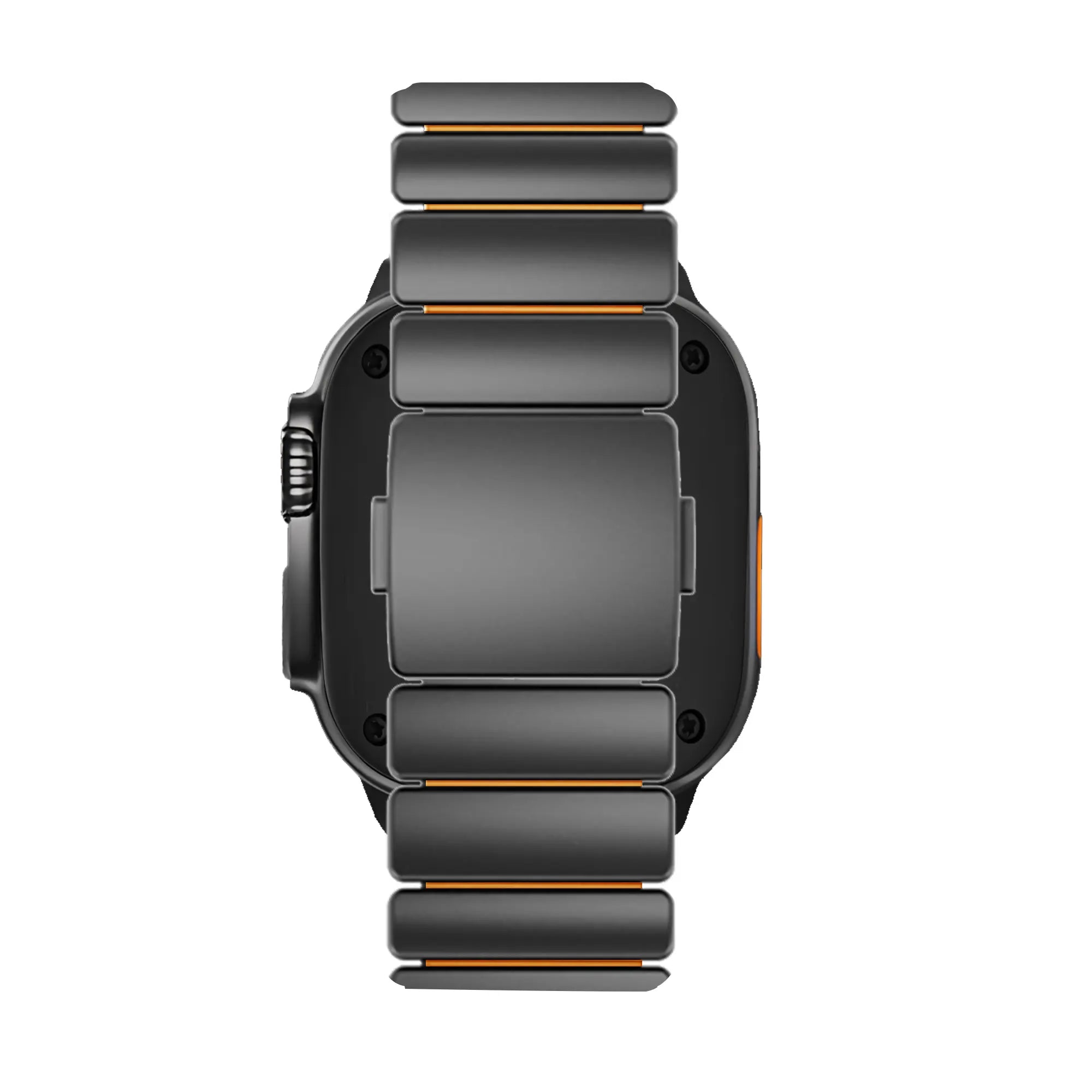 Bandz Apple Watch titanium band 'Hybrid' (zwart/oranje)