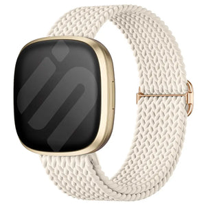 Fitbit Versa 4 Adjustable Woven Strap (Beige)